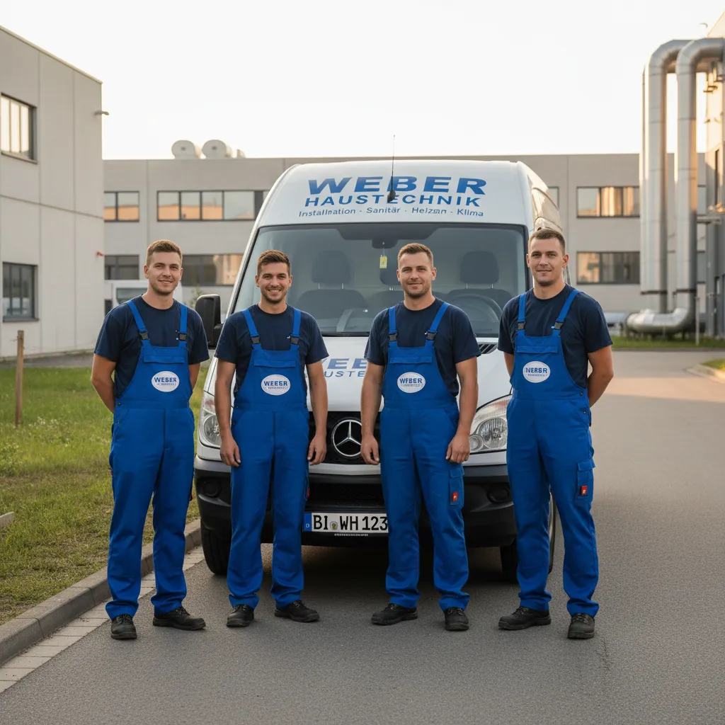 Handwerker-Team von Weber Haustechnik bei der Arbeit