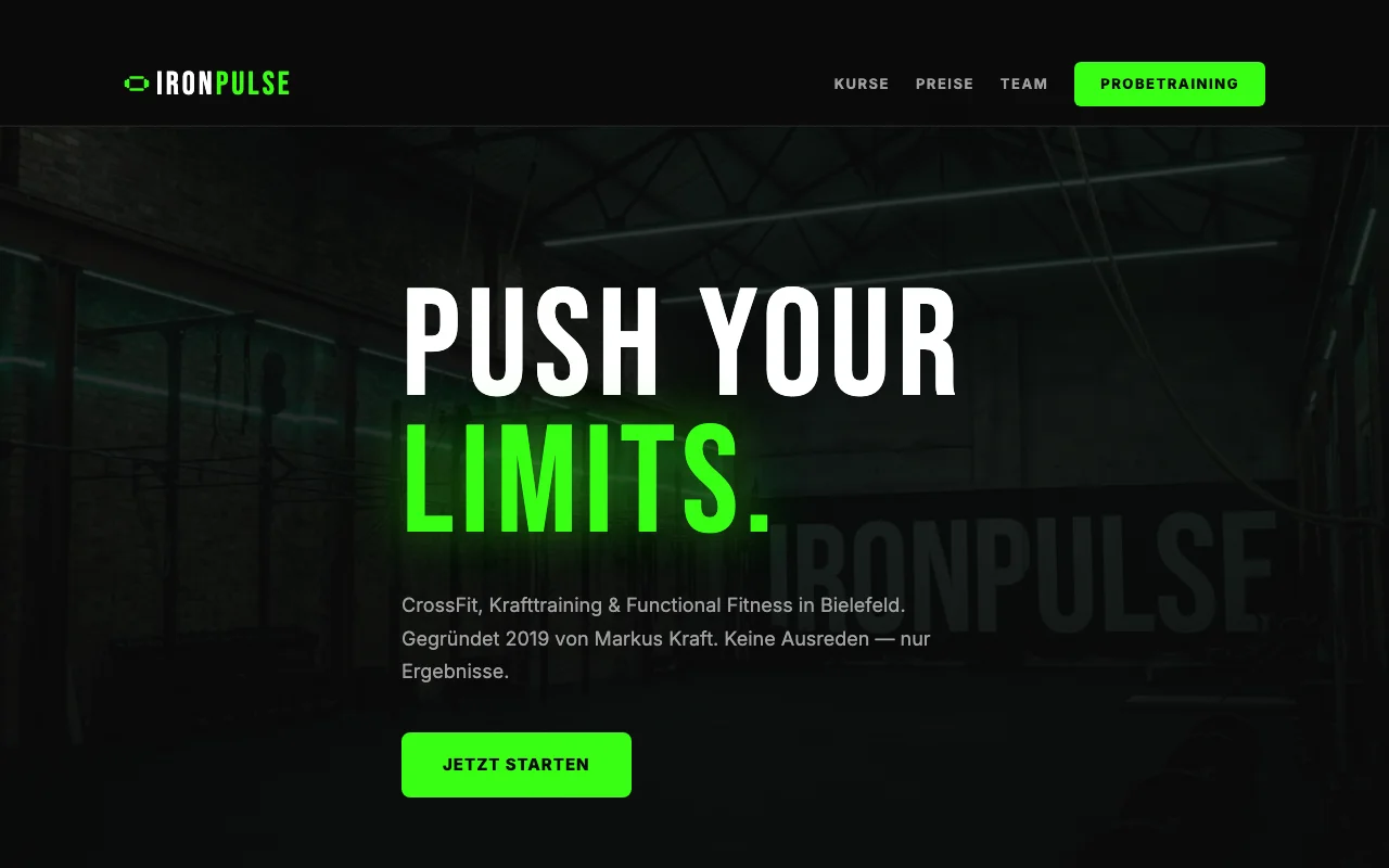 IRONPULSE Fitness — Fitness-Demo